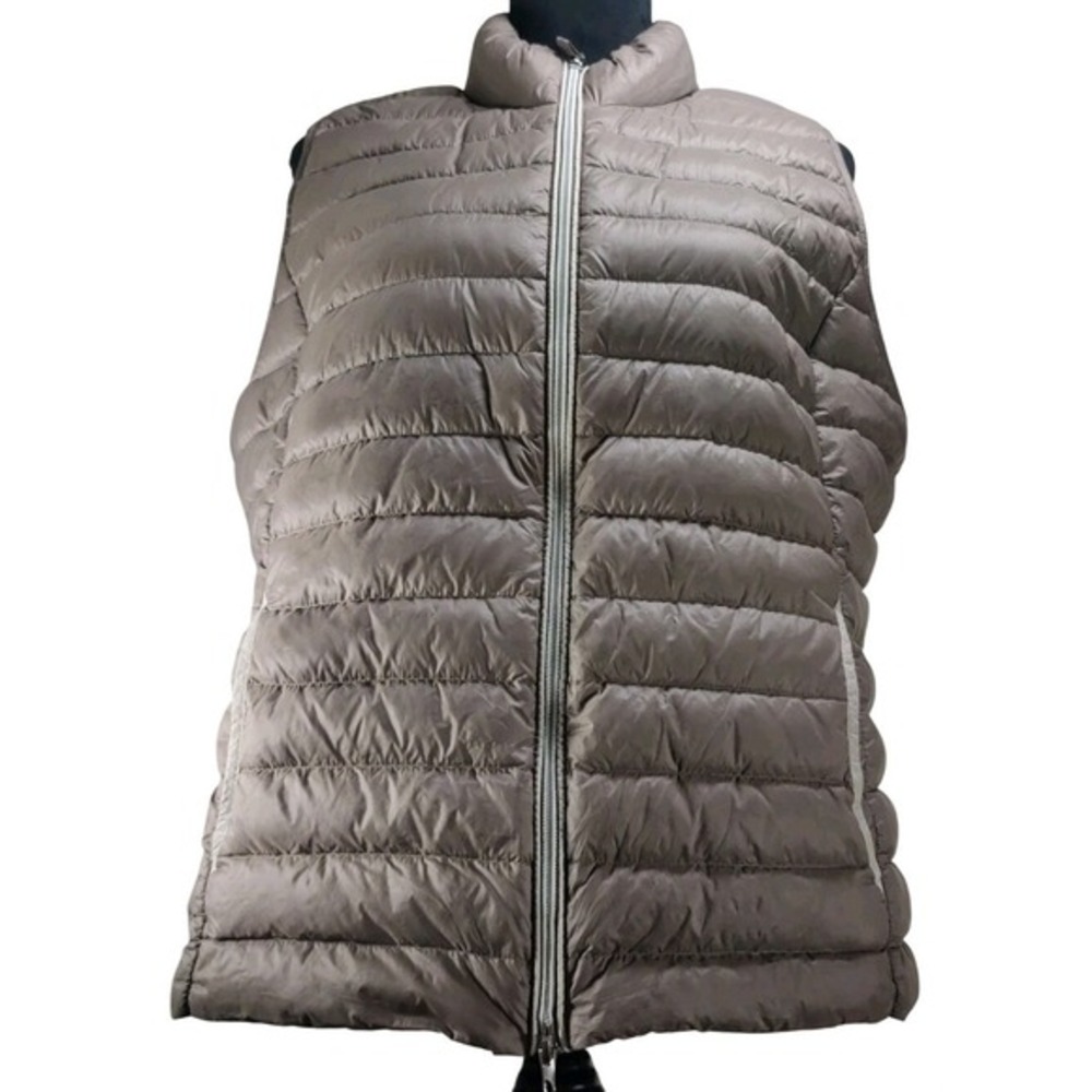 Betty Barclay Pure Down Puffer Vest Taupe Brown Quilted Gilet outdoor‎ US 14